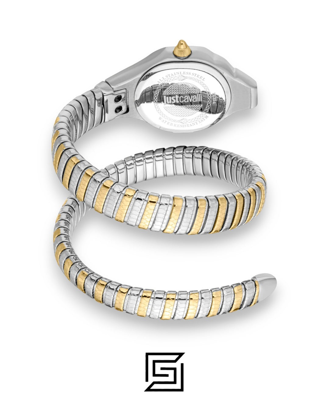 Just Cavalli JC1L354M0055 Women's Two-Tone Snake Bracelet Watch